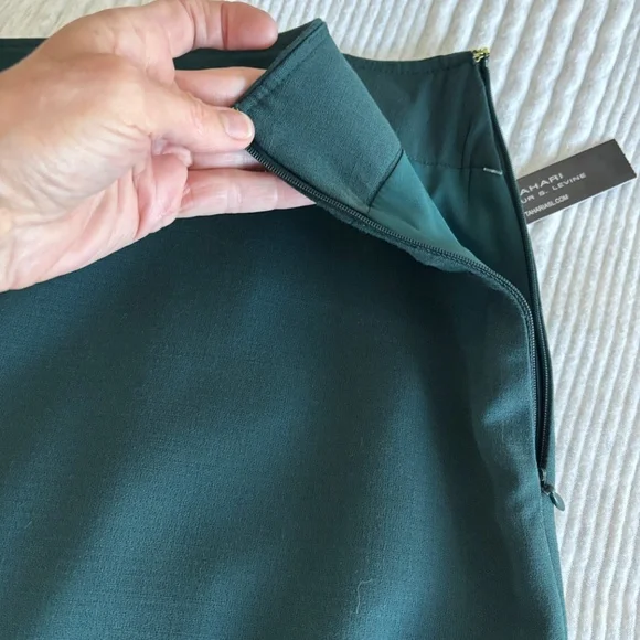 Tahari Straight Pencil Skirt - Hunter Green Size 16 - Picture 6 of 11